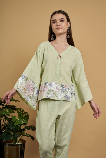 Floral Peplum Kurta Set