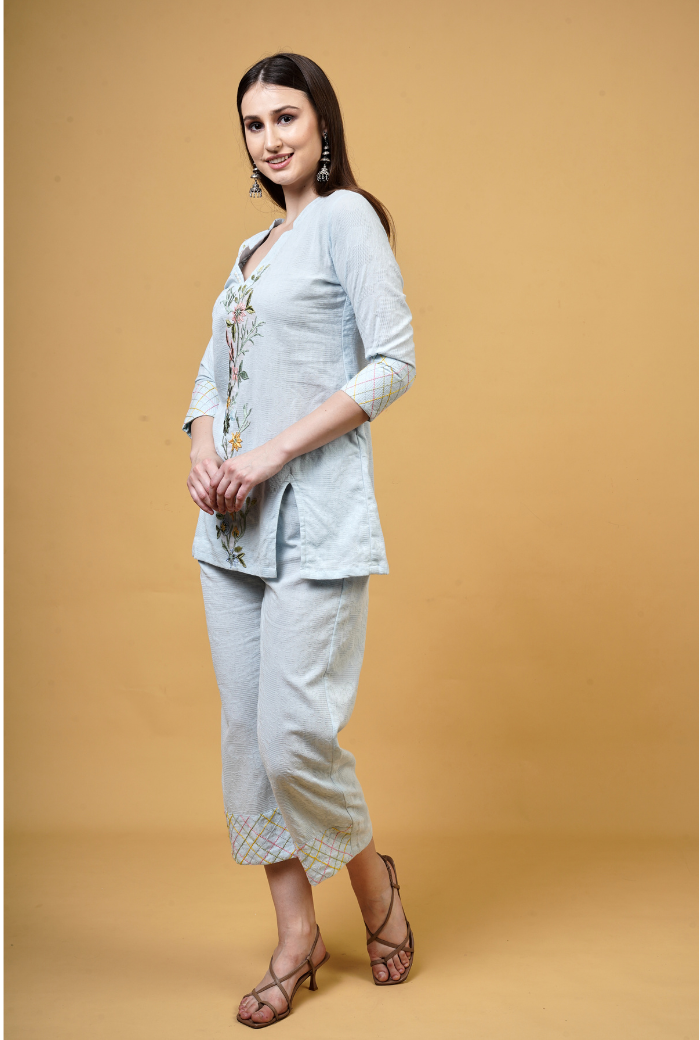 Floral Embroidered Co-ord Set