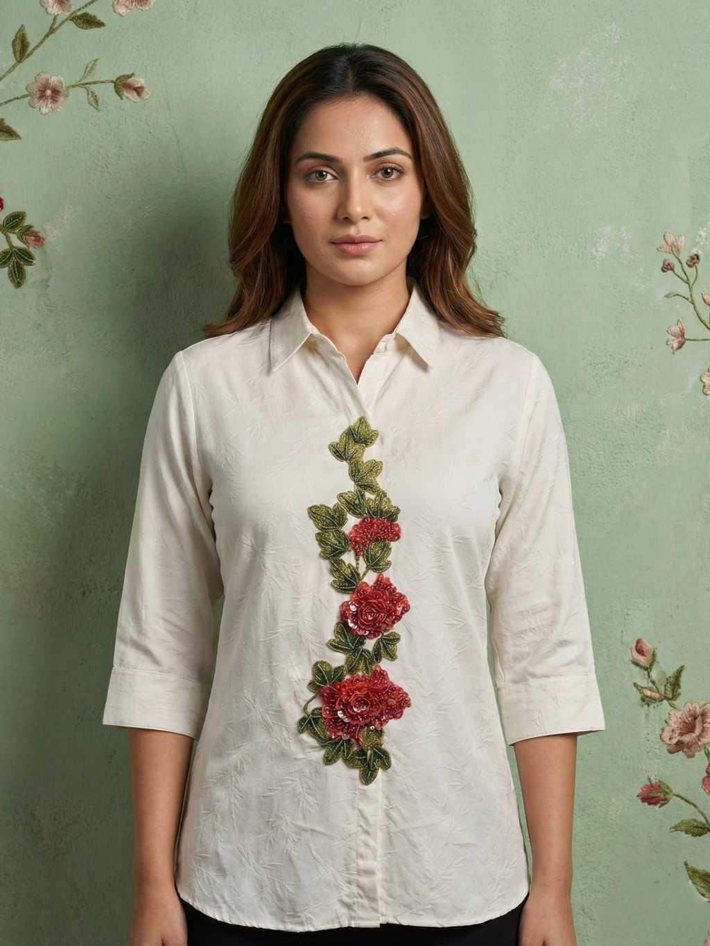 Crimson Petal White Shirt