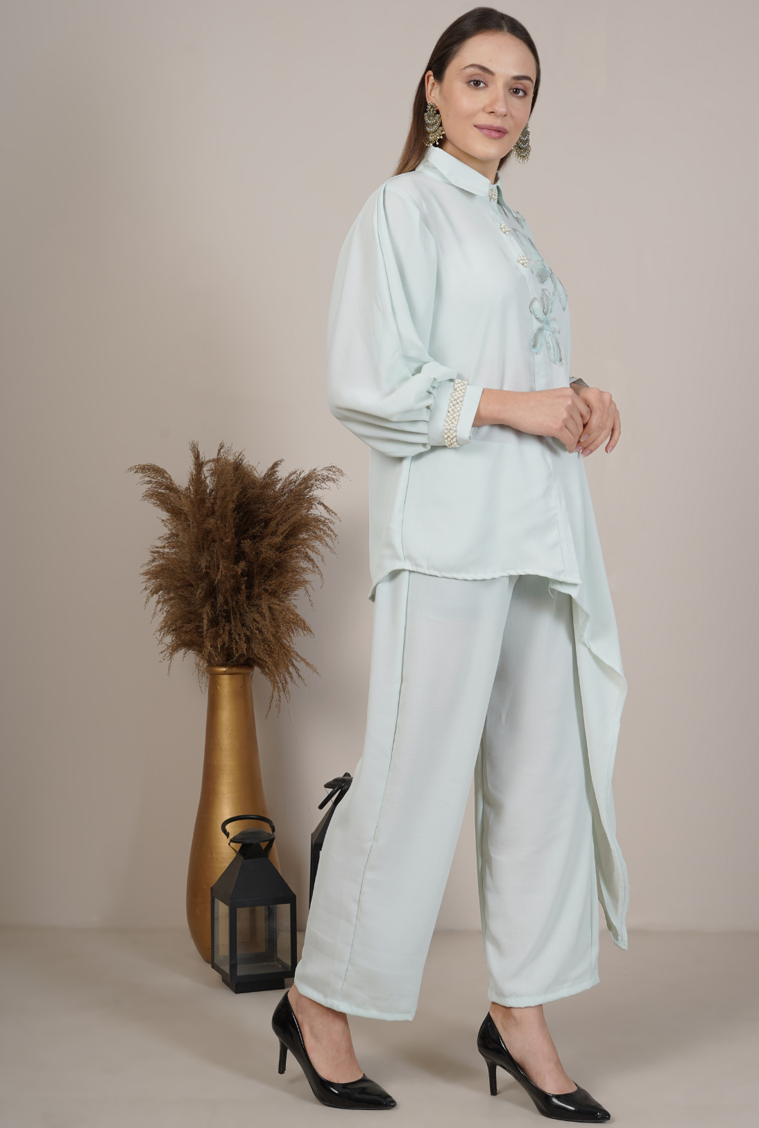 Embroidered Cape-Style Kurta Set