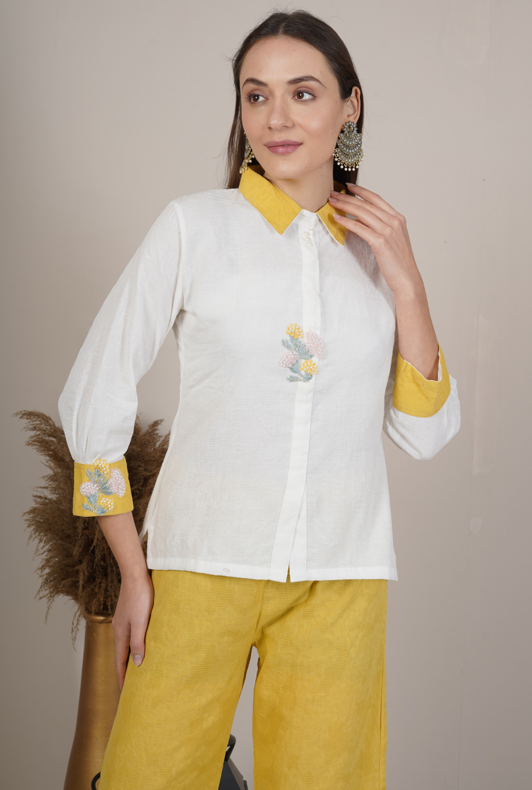 Sunshine Collar Embroidered Shirt