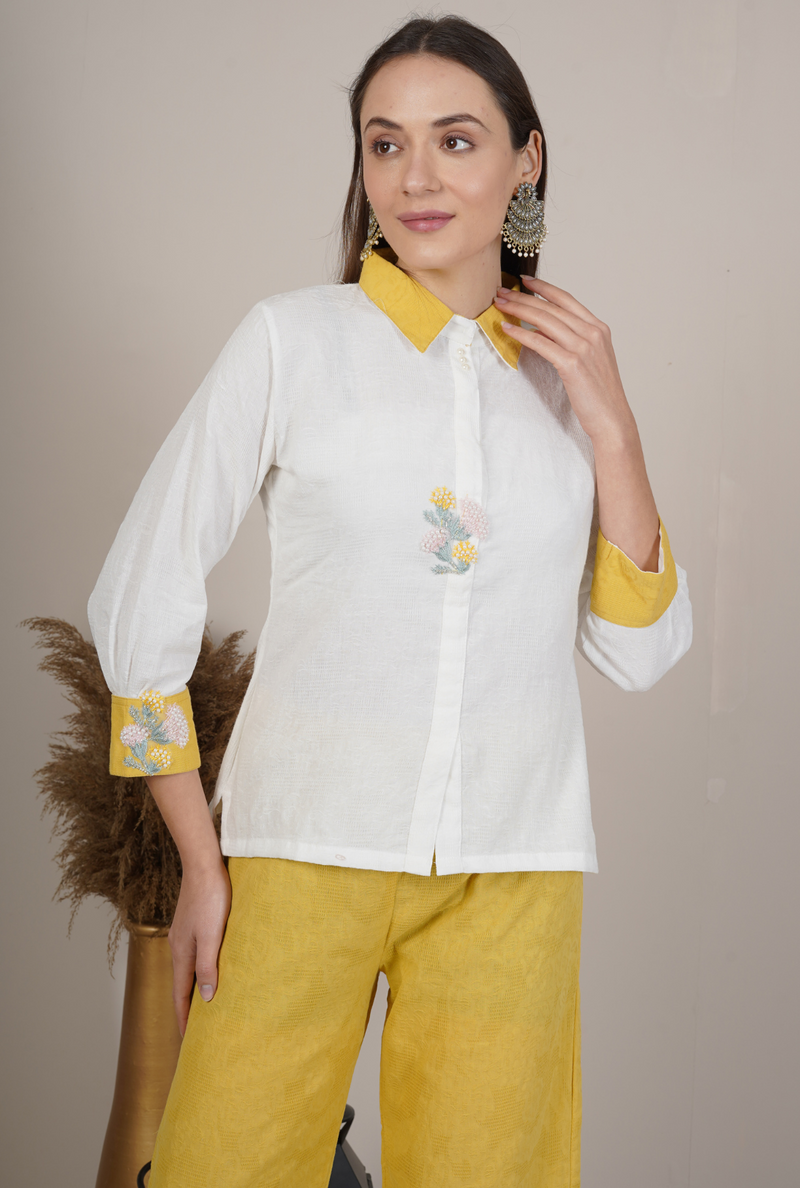 Sunshine Collar Embroidered Shirt