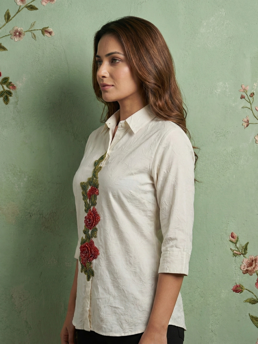 Crimson Petal White Shirt