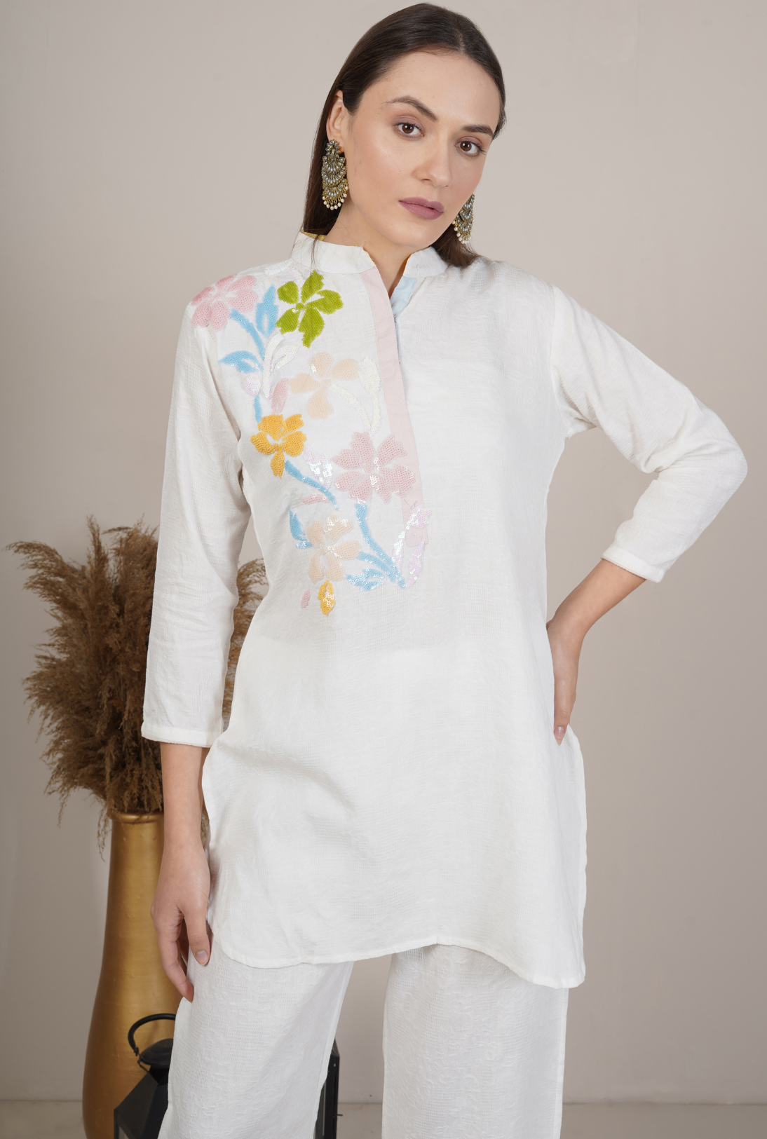 Floral Embroidered Kurta Set