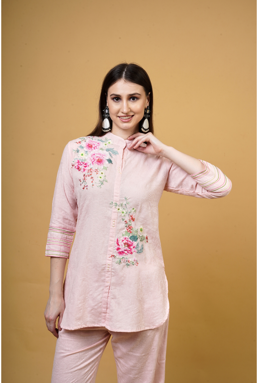 Floral Embroidered Co-ord Set