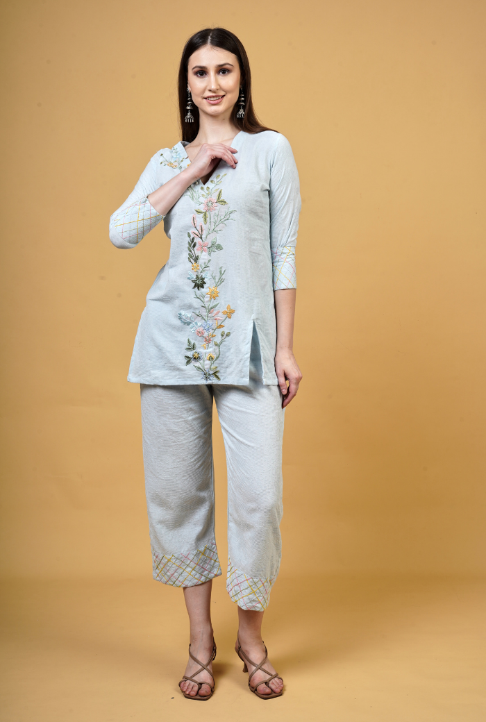 Floral Embroidered Co-ord Set