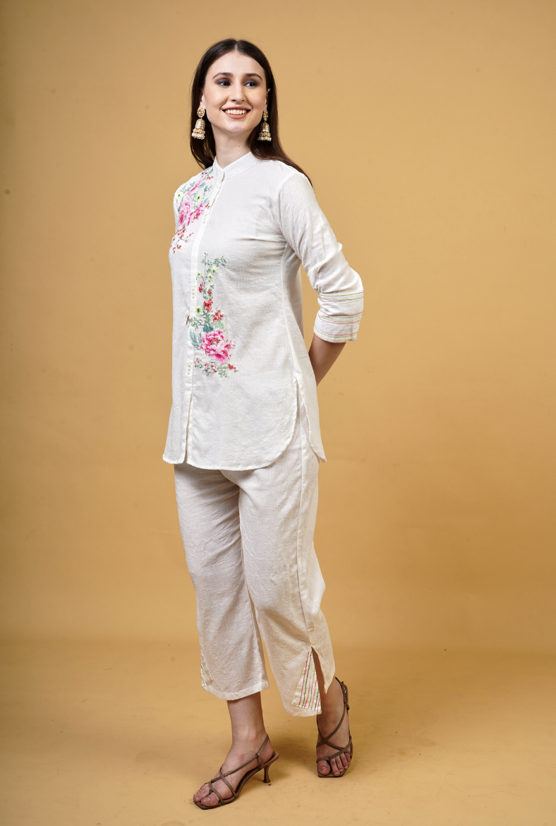 Floral Embroidered Co-ord Set