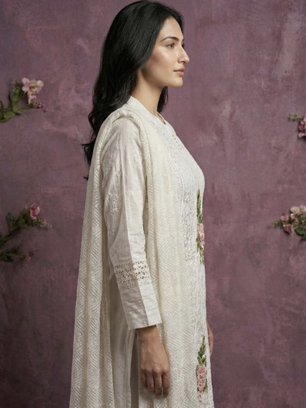 White Dove Floral Suit