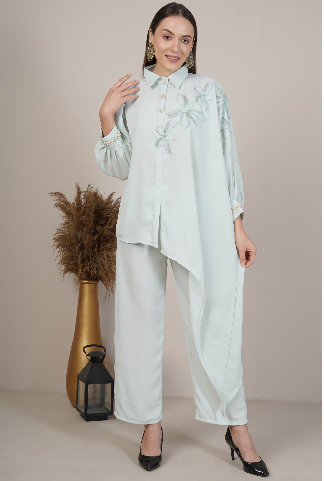 Embroidered Cape-Style Kurta Set