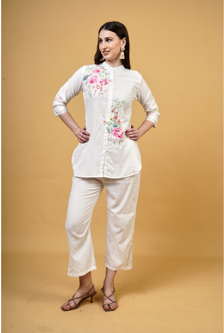 Floral Embroidered Co-ord Set