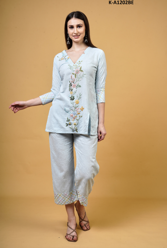 Floral Embroidered Co-ord Set