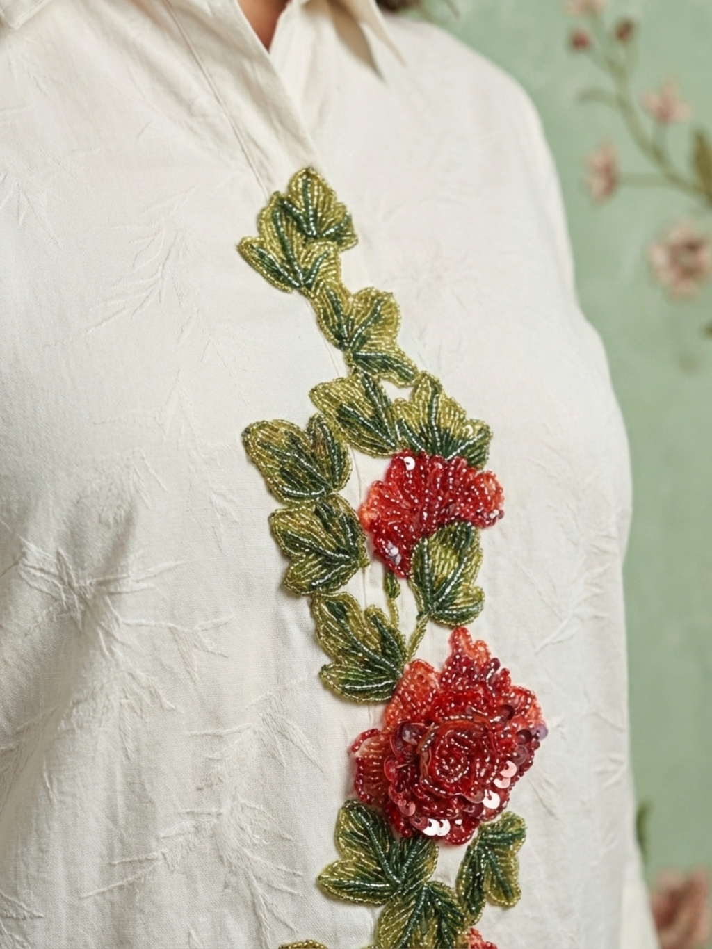 Crimson Petal White Shirt
