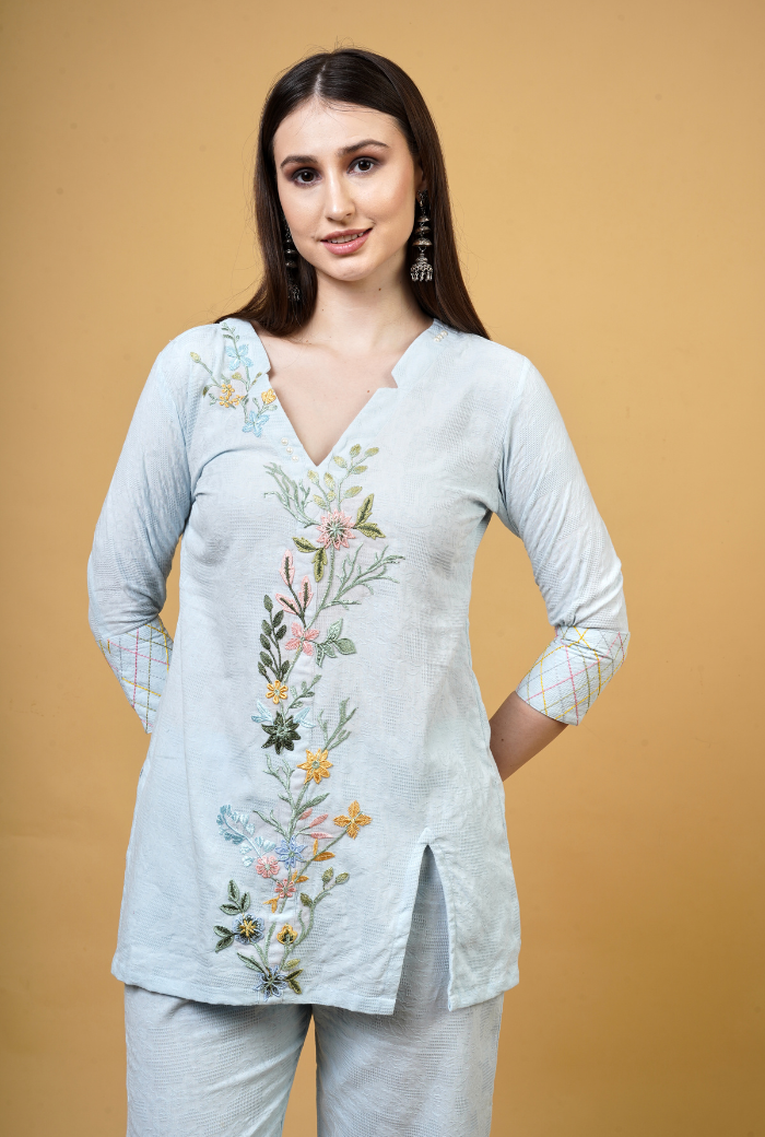 Floral Embroidered Co-ord Set