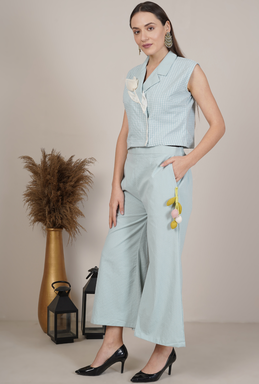 Sleeveless Gingham Co-Ord Set