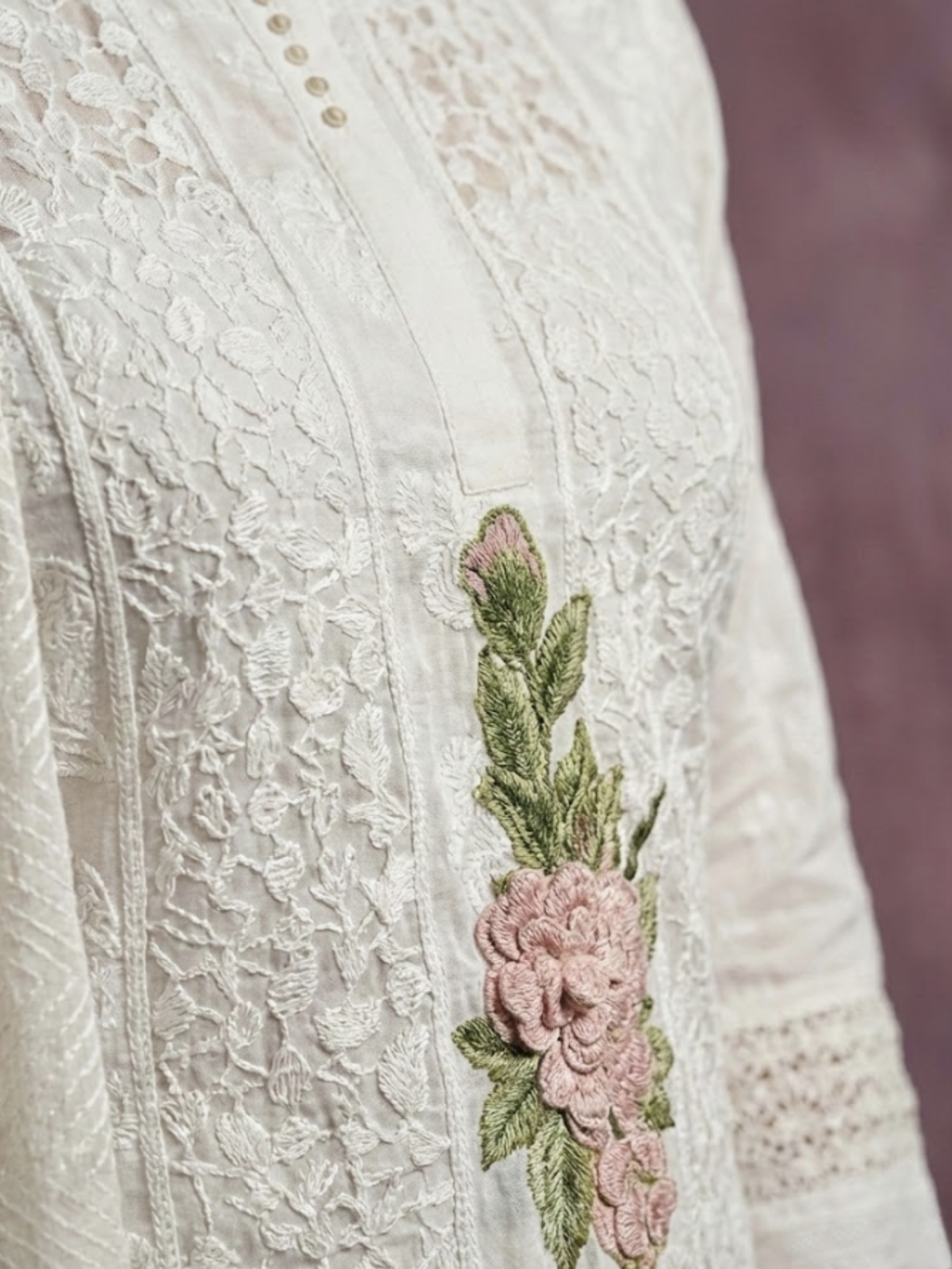 White Dove Floral Suit