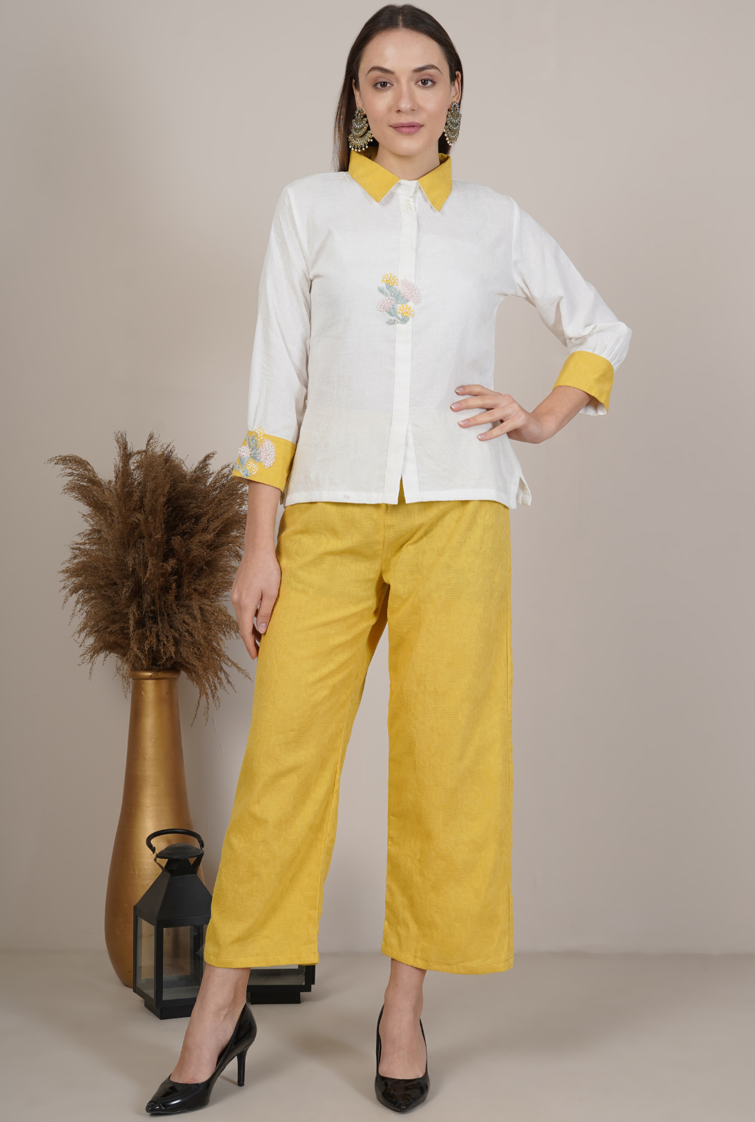 Sunshine Collar Embroidered Shirt
