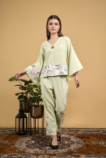 Floral Peplum Kurta Set