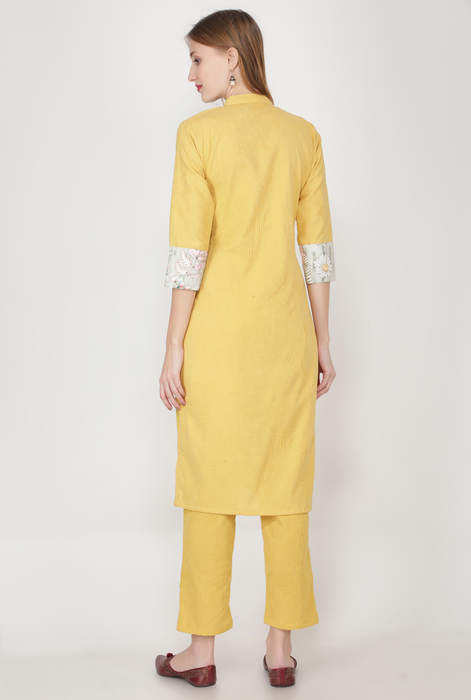 Embroidered Tree Kurta Set with Floral Dupatta